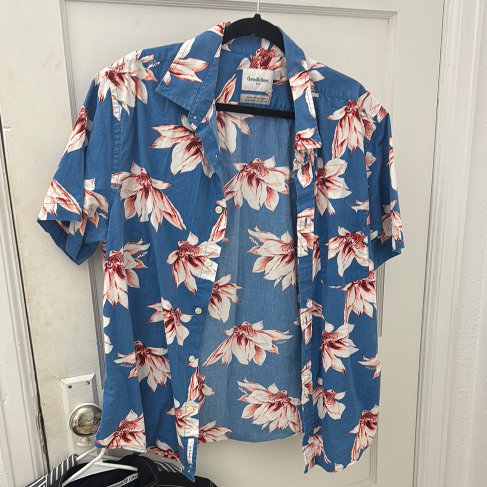 Goodfellow & Co Blue and White Casual Button Down Shirt